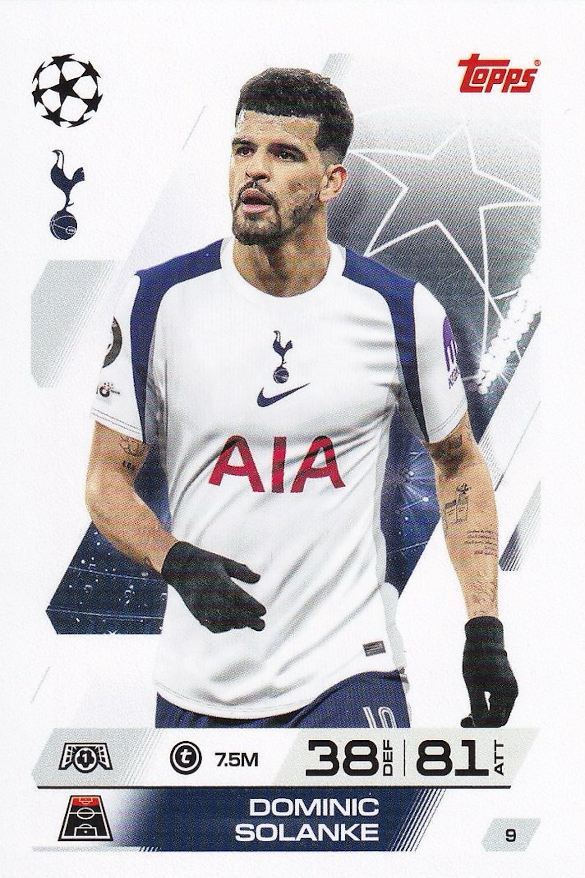 Dominic Solanke Base Card #9 - Topps Match Attax 25/26 (2025/2026) Tottenham Hotspur