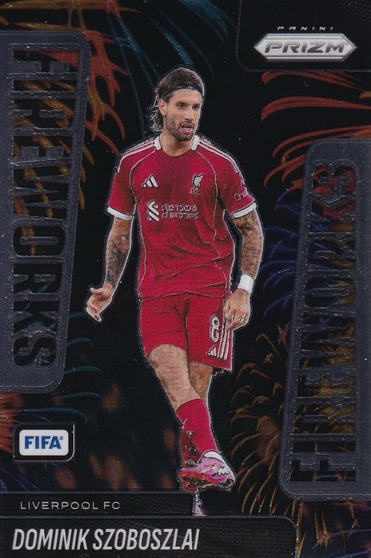 Dominik Szoboszlai 2025-26 Panini Prizm FIFA Fireworks #7 - Liverpool FC
