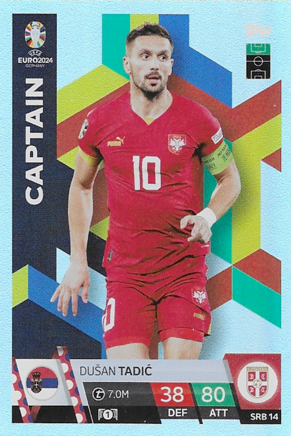 Dusan Tadic Captain Card No #SRB14 - Topps Match Attax Euro 2024