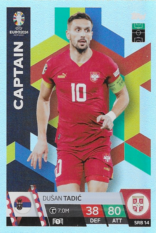 Dusan Tadic Captain Card No #SRB14 - Topps Match Attax Euro 2024