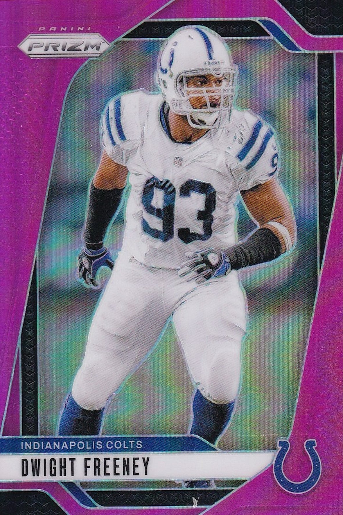 Dwight Freeney 2024 Panini Prizm Pink Wave #127 Indianapolis Colts