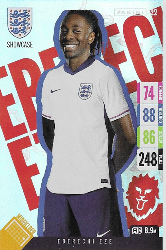 Eberechi Eze Showcase Card Number 22 - Adrenalyn XL 2024 England Tournament Edition by Panini