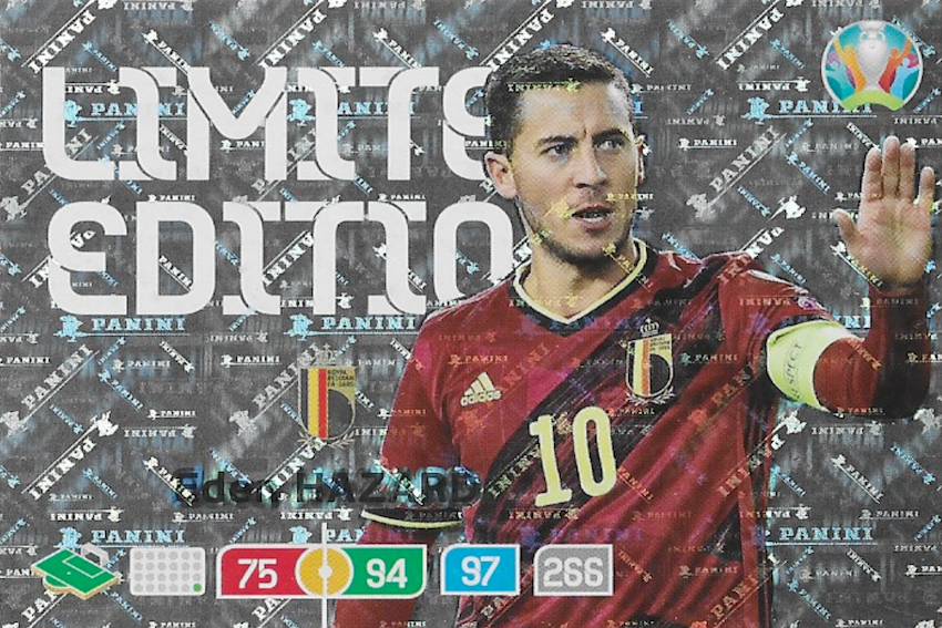 Eden Hazard, Panini Adrenalyn XL, Euro 2020, Limited Edition, Belgium, Football Card, MINT
