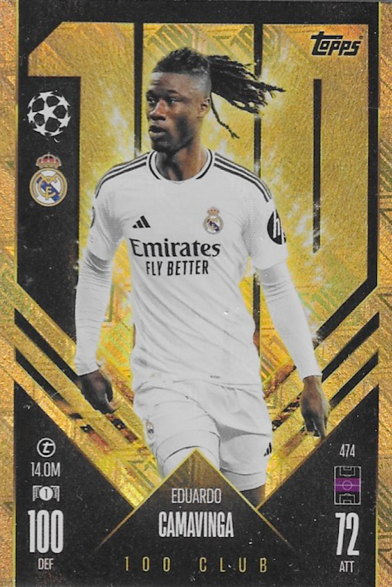 Eduardo Camavinga 100 Club Card #474 - Topps Match Attax 2024/2025 (24/25) Real Madrid