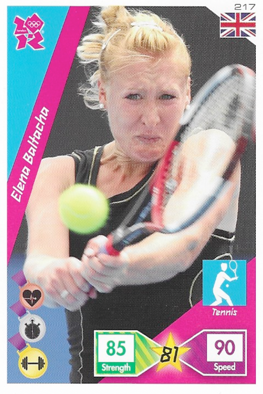 Elena Baltacha Tennis Base Card No 217 - Adrenalyn XL 2012 London Olympic Games by Panini