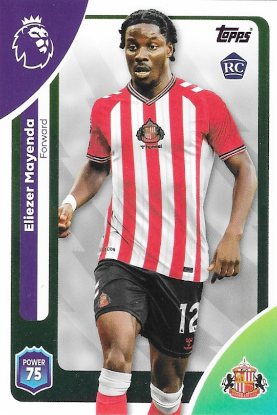 Eliezer Mayenda Rookie Card #356 - Topps Premier League 2025/26 (Sunderland)