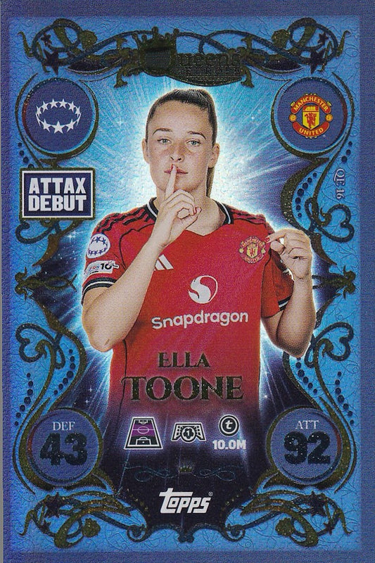 Ella Toone Queens of Europe Card #QE16, Attax Debut - Topps Match Attax 25/26 (2025/2026) Manchester United