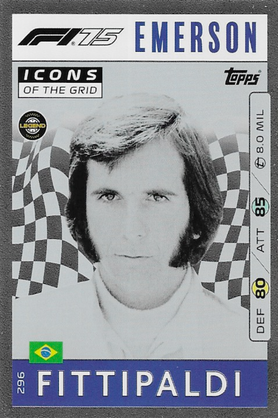 Emerson Fittipaldi F1 Icons of the Grid Card #296 - Topps Turbo Attax 2025 (Mint!)