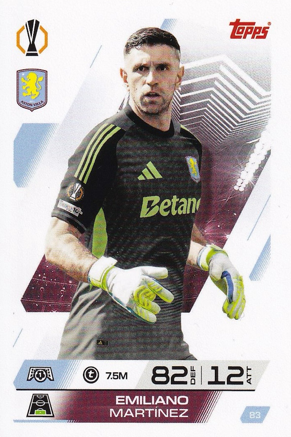 Emiliano Martinez Base Card #83 - Topps Match Attax 25/26 (2025/2026) Aston Villa