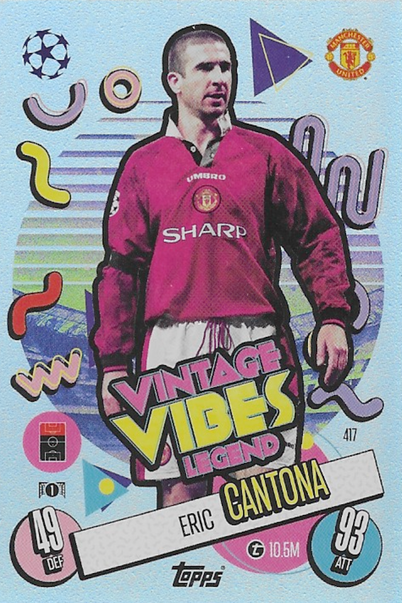 Eric Cantona Vintage Vibes Legend Card No 417 - Topps Match Attax 2024/25 (Manchester United)