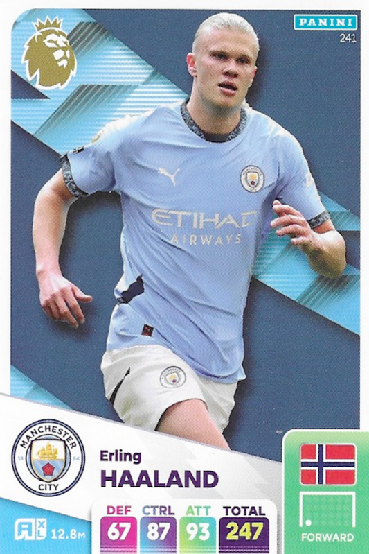 Erling Haaland Base Card Number 241 - Adrenalyn XL Premier League 2025 by Panini