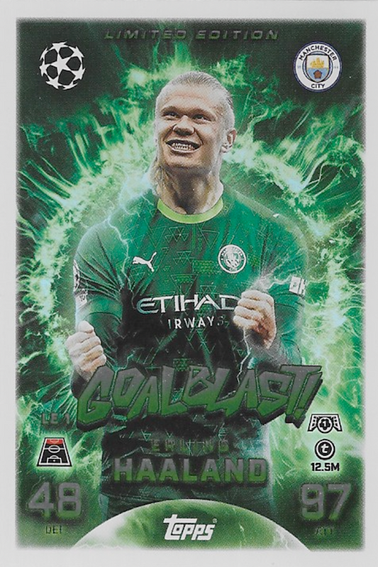 haaland limited edition card Erling 2022 2023 Topps Match Attax Blue Burst Series Mint #LE BB haaland Panini Adrenalyn XL
