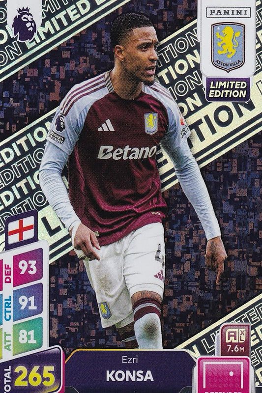 Ezri Konsa Limited Edition Card - Panini Adrenalyn XL PLUS 2025 Premier League