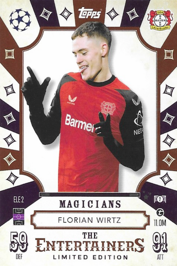 FLORIAN WIRTZ Magicians The Entertainers Limited Edition Card #ELE2 - Topps Match Attax 2024/2025