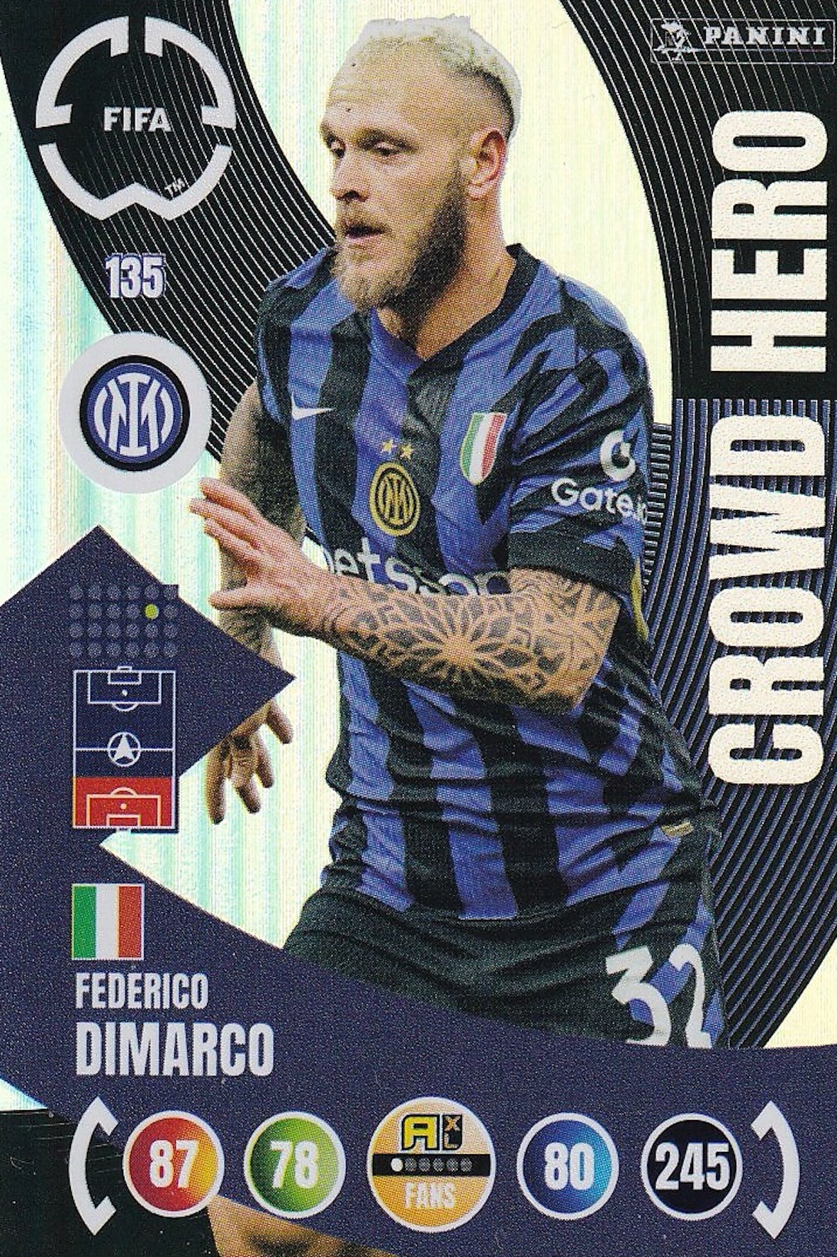 Federico Dimarco Crowd Hero Card #135 - Panini Adrenalyn XL FIFA Club World Cup 25 (2025)
