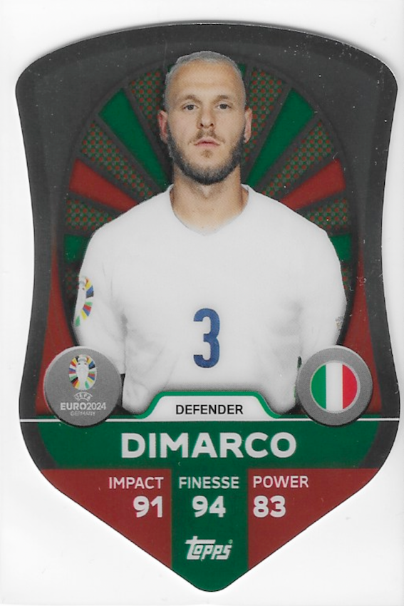 Federico Dimarco SC4 Chrome Shield Card - Topps Match Attax Euro 2024