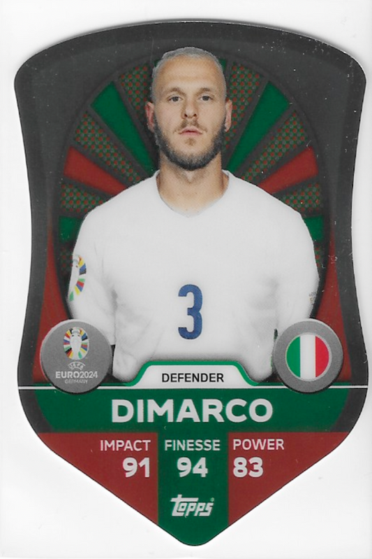 Federico Dimarco SC4 Chrome Shield Card - Topps Match Attax Euro 2024