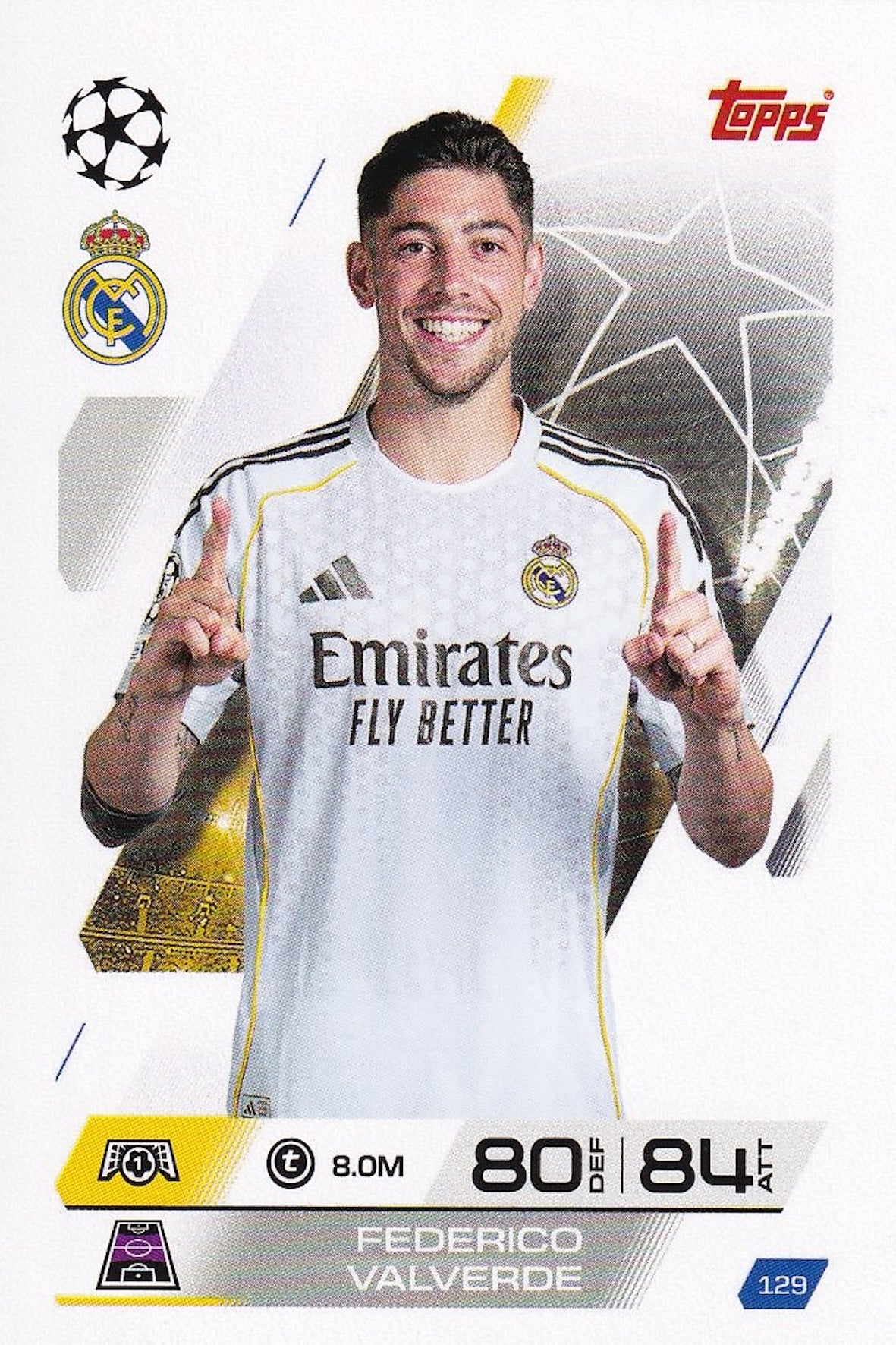 Federico Valverde Base Card #129 - Topps Match Attax 25/26 (2025/2026) Real Madrid