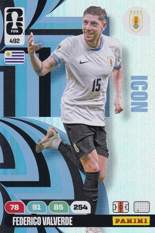 Federico Valverde ICON Card #492 - FIFA WORLD CUP 2026 - Panini Adrenalyn XL - Uruguay