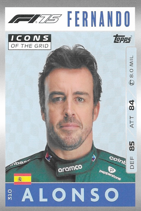Fernando Alonso Icons of the Grid - Topps F1 Turbo Attax 2025