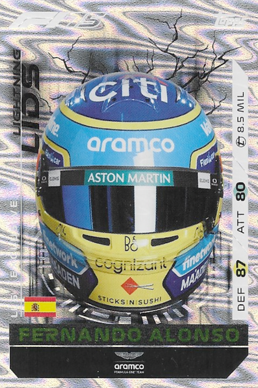 Fernando Alonso Lightning Lids Exclusive Card #LL5 - Topps 2025 Turbo Attax F1 (FORMULA ONE)