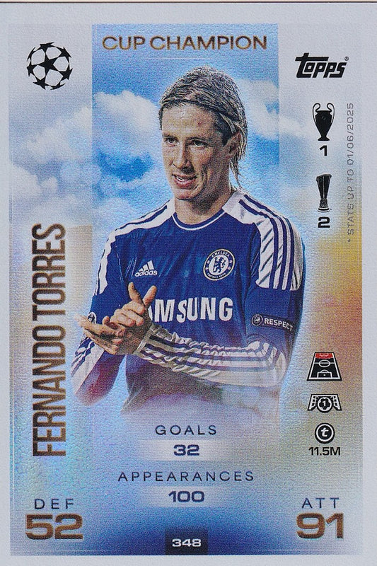Fernando Torres Cup Champion Card #348 - Topps Match Attax 25/26 (2025/2026) Chelsea