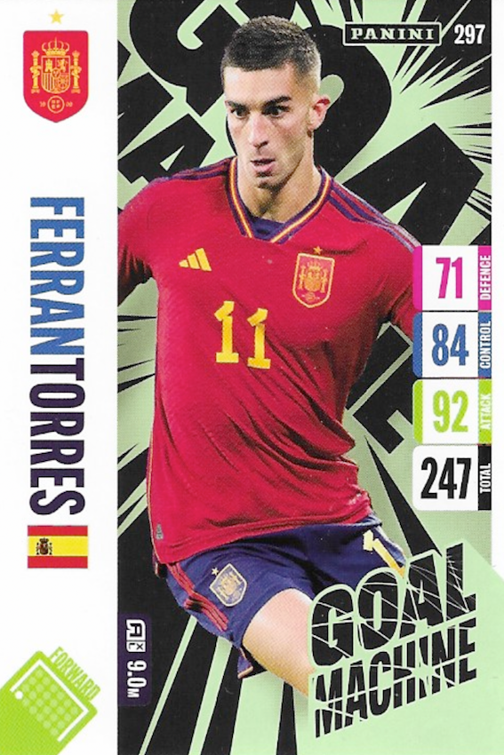 Ferran Torres Goal Machine Card No #297 - Adrenalyn XL 2024 England Tournament Edition