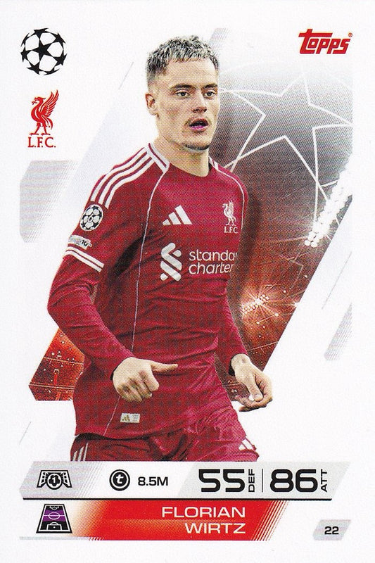 Florian Wirtz Base Card #22 - Topps Match Attax 25/26 (2025/2026) Liverpool