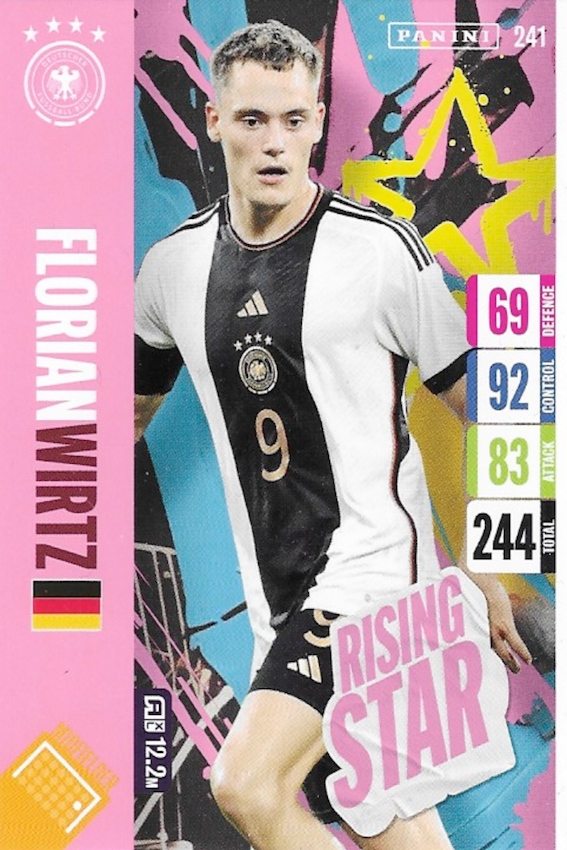 Florian Wirtz Rising Star Card No #241 - Adrenalyn XL England 2024 Tournament Edition by Panini