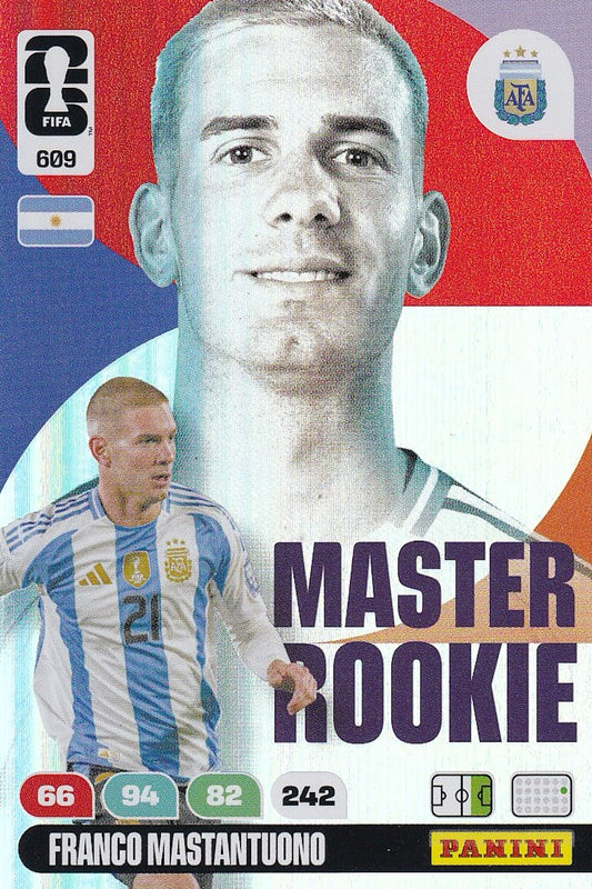 Franco Mastantuono Master Rookie Card #609 - FIFA WORLD CUP 2026 - Panini Adrenalyn XL - Argentina