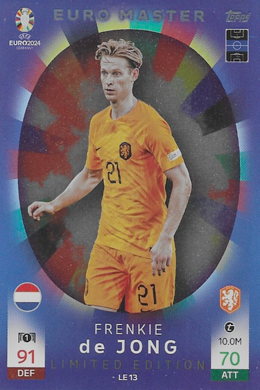 Frenkie de Jong Limited Edition Card LE13 - Topps Match Attax EURO 2024