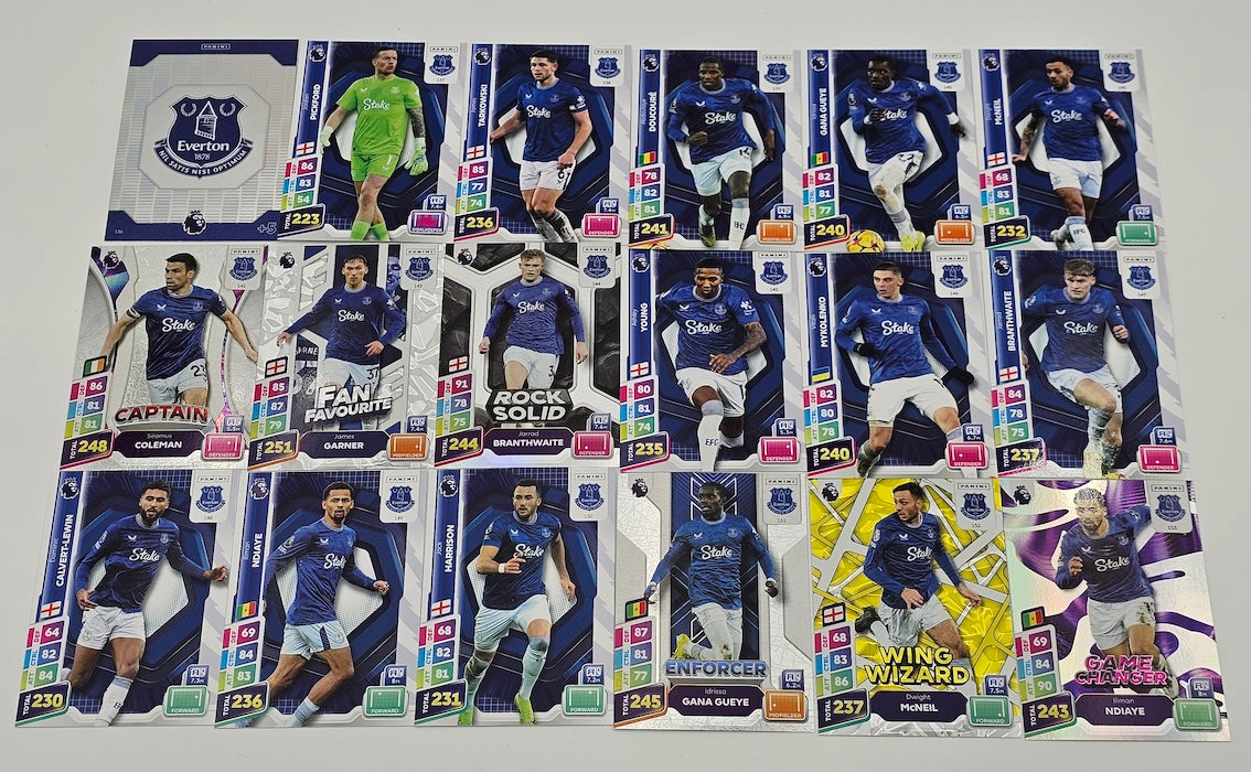 Full Team Set - Panini Adrenalyn XL PLUS 2025 Everton Football Cards - Ultimate Toffees Gift!