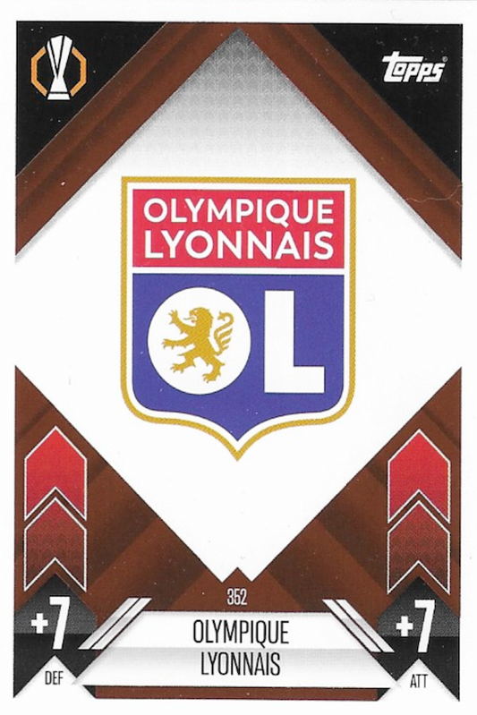 Full Team Set of all 9 Cards Olympique Lyonnais - TOPPS MATCH ATTAX 2024-2025