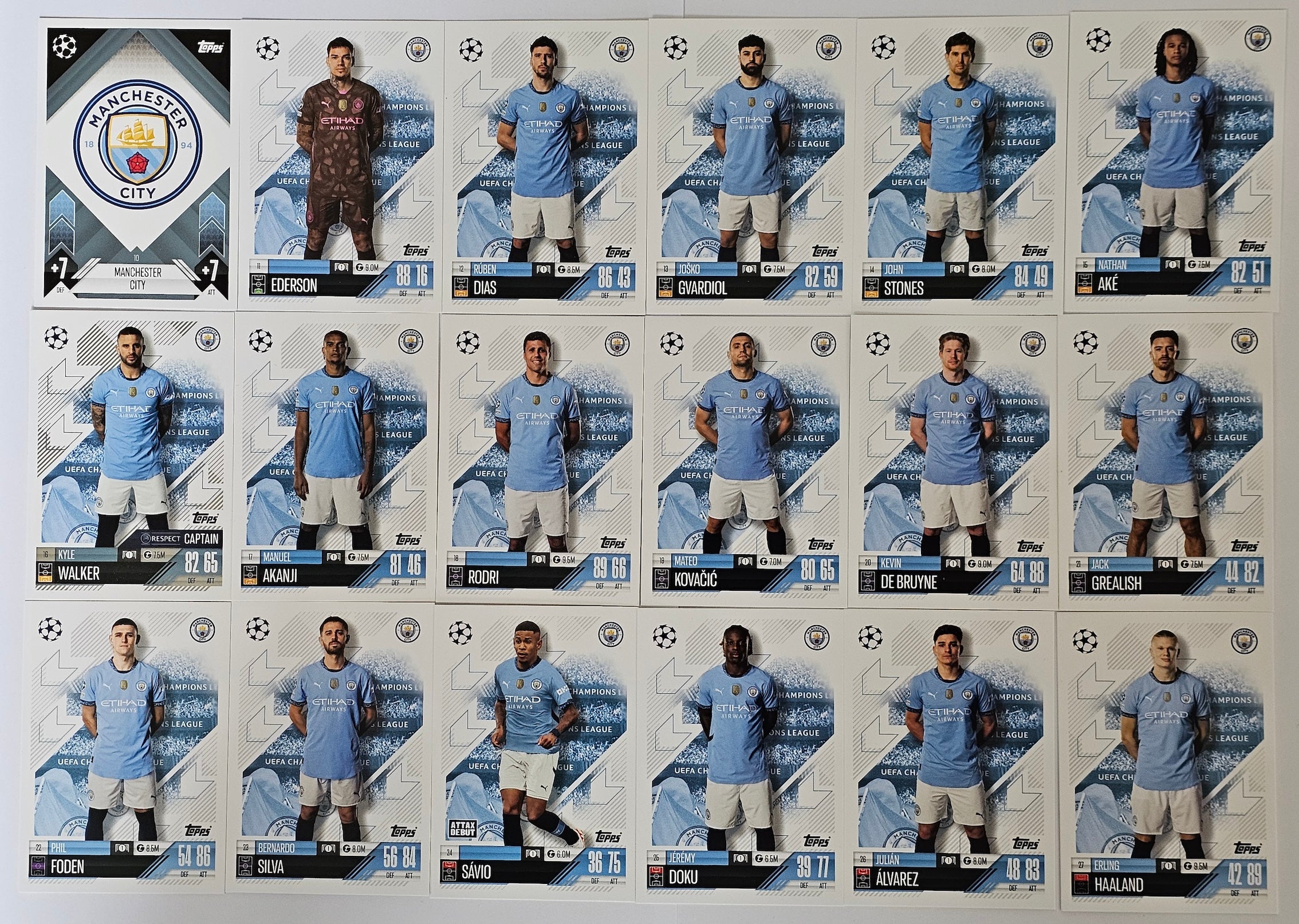 topps Manchester City ジャージカード　8枚セット 10003483_1.jpg