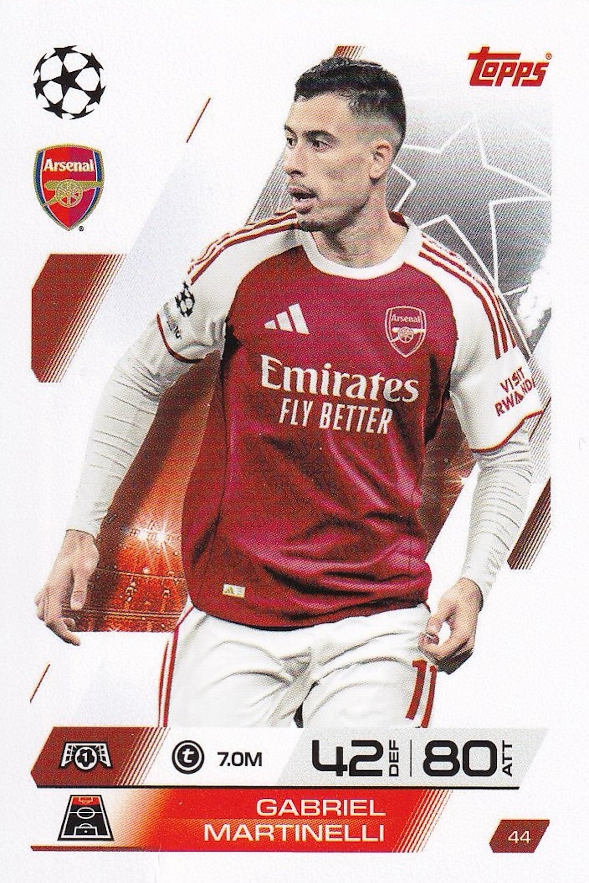 Gabriel Martinelli Base Card #44 - Topps Match Attax 25/26 (2025/2026) Arsenal