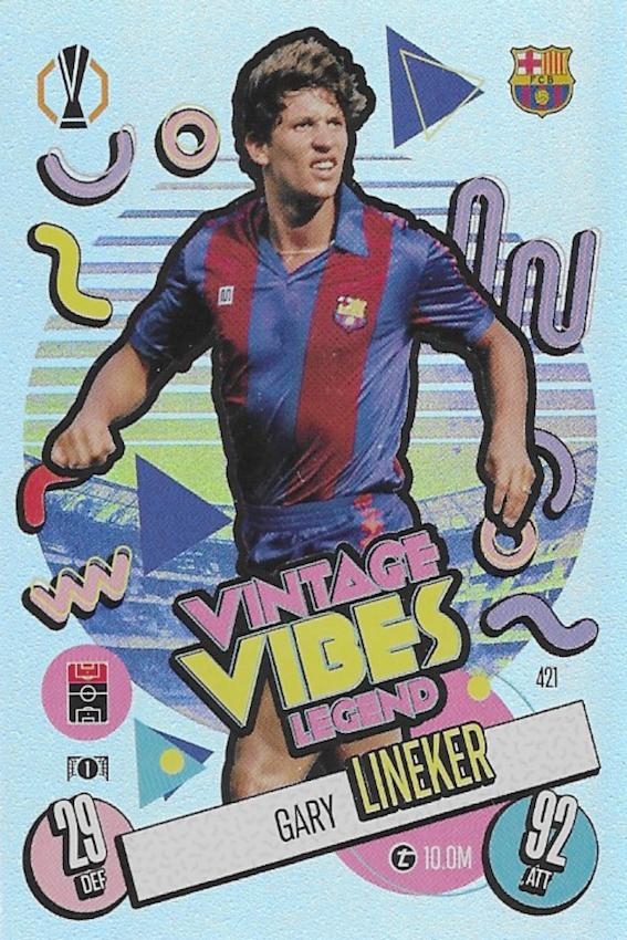 Gary Lineker Vintage Vibes Legend Card No 421 - Topps Match Attax 2024/25 1st Edition