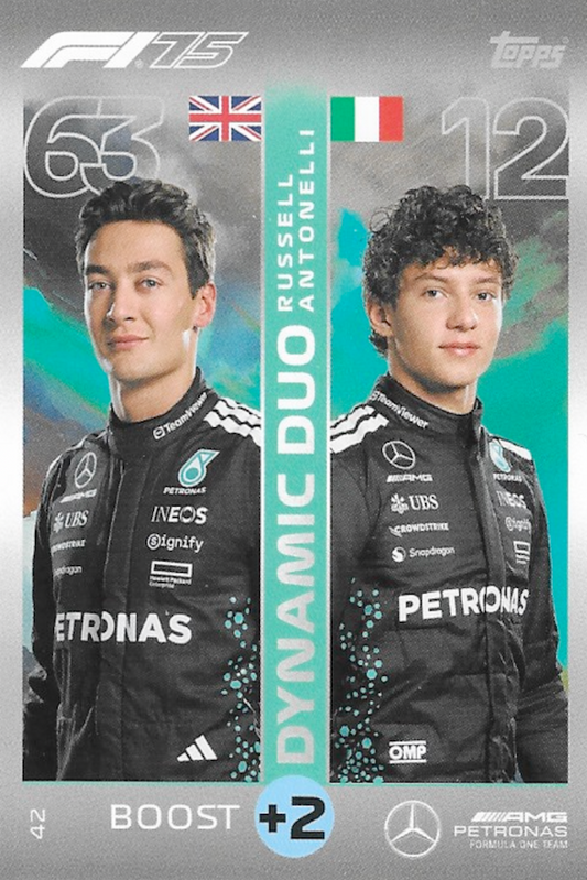 George Russell/Kimi Antonelli (Mercedes AMG) #42 Card - Topps F1 Turbo Attax 2025