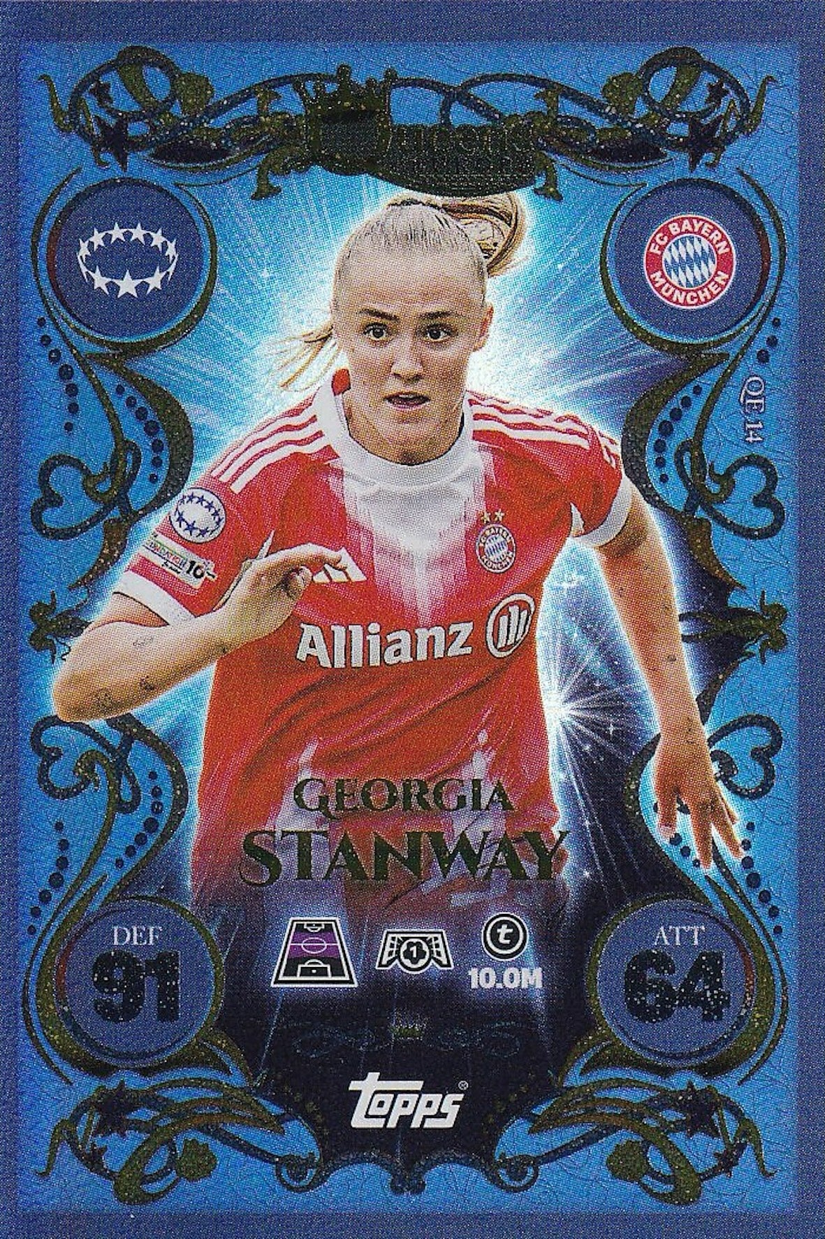 Georgia Stanway Queens of Europe Card #QE14 - Topps Match Attax 25/26 (2025/2026) FC Bayern Munchen Women
