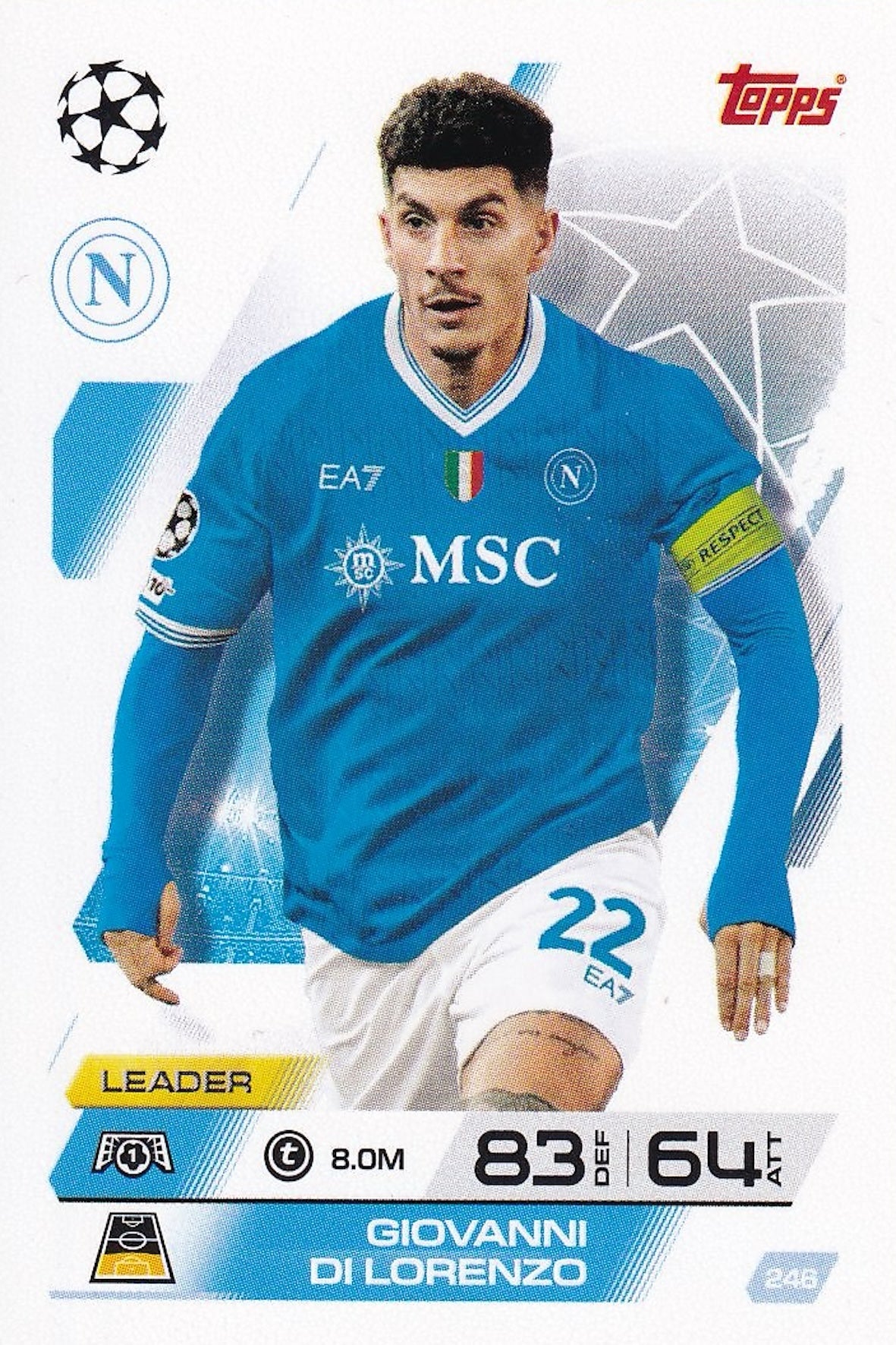 Giovanni Di Lorenzo Base Card #246 - Topps Match Attax 25/26 (2025/2026). Napoli