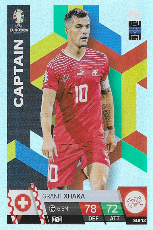 Granit Xhaka Captain Card #SUI12 - Topps Match Attax Euro 2024