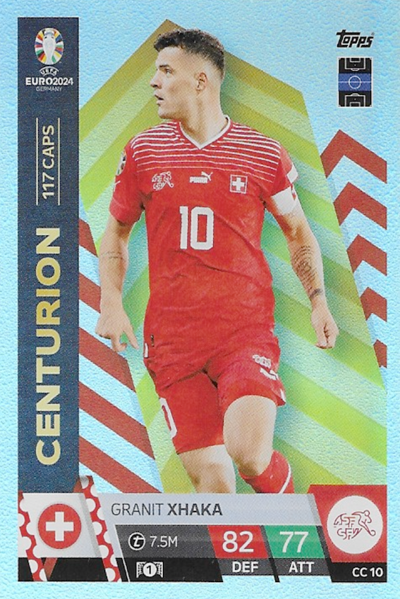 Granit Xhaka Centurion Card Number CC10 - Topps Match Attax Euro 2024