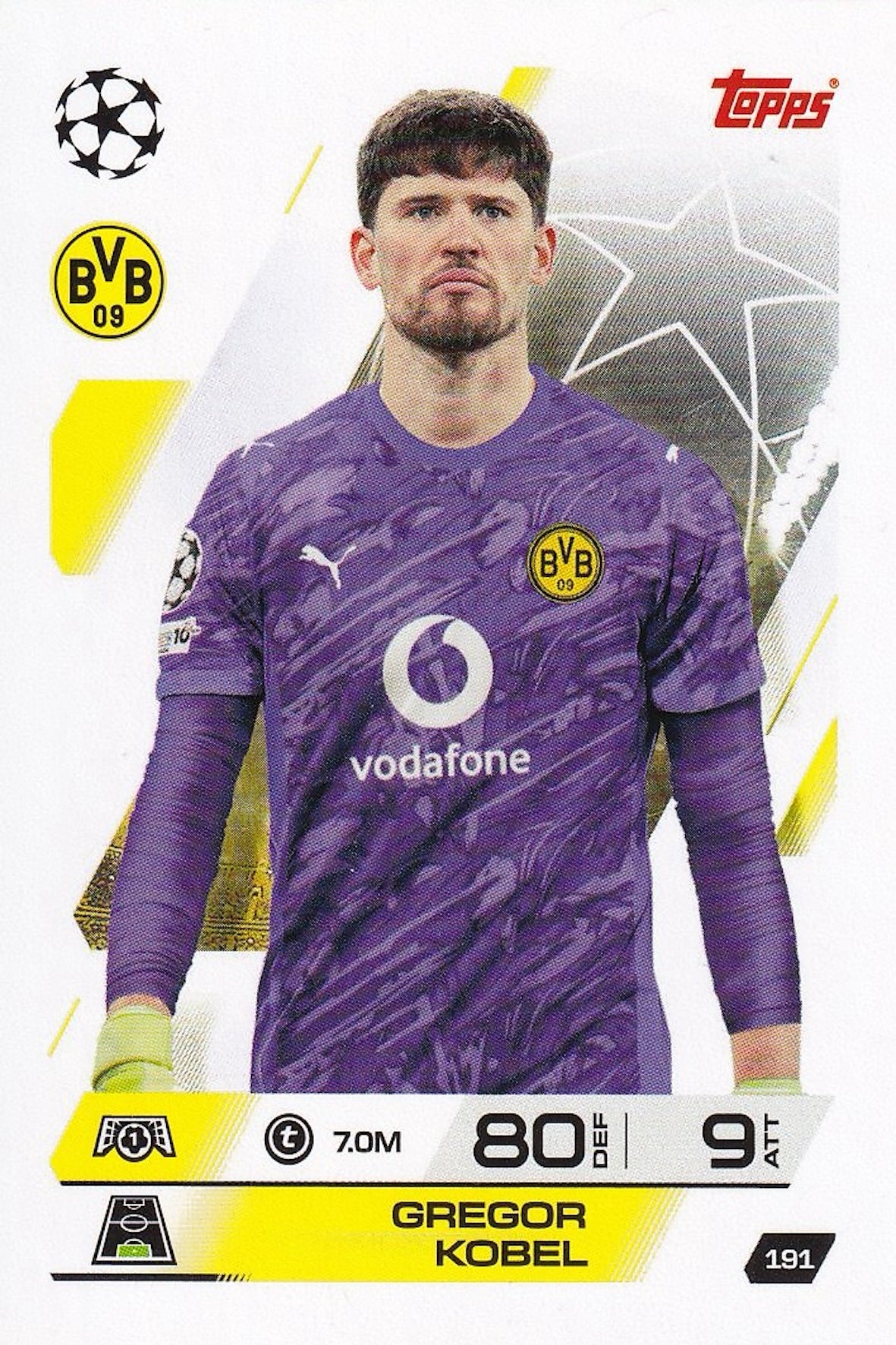 Gregor Kobel Base Card #191 - Topps Match Attax 25/26 (2025/2026) Dortmund, UCL