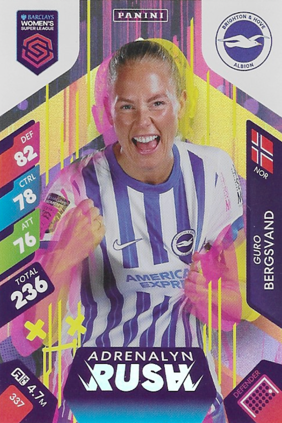 Guro Bergsvand Adrenalyn XL Rush Card #337 - 2025 Women's Super League (Panini)