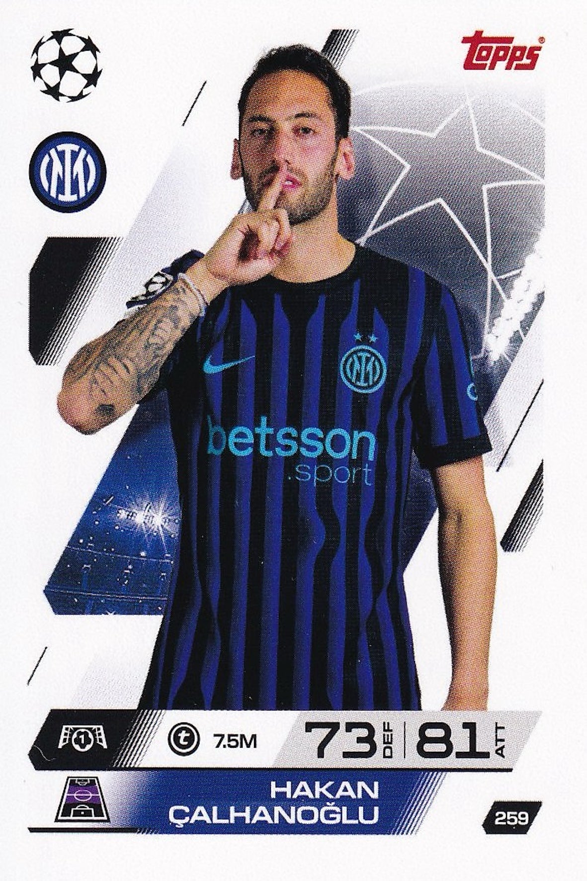 Hakan Calhanoglu Base Card #259 - Topps Match Attax 25/26 (2025/2026) Inter Milan
