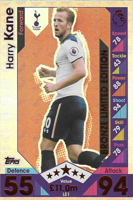 Harry Kane Bronze Limited Edition Card Number LE1 - Topps Match Attax 2016 2017 (Tottenham Hotspur)