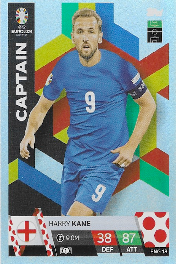 Harry Kane England Captain Trading Card - Match Attax EURO 2024