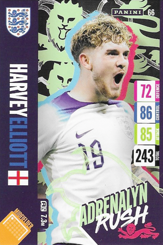 Harvey Elliott Adrenalyn Rush Card Number 66 - Adrenalyn XL England 2024 Tournament Edition