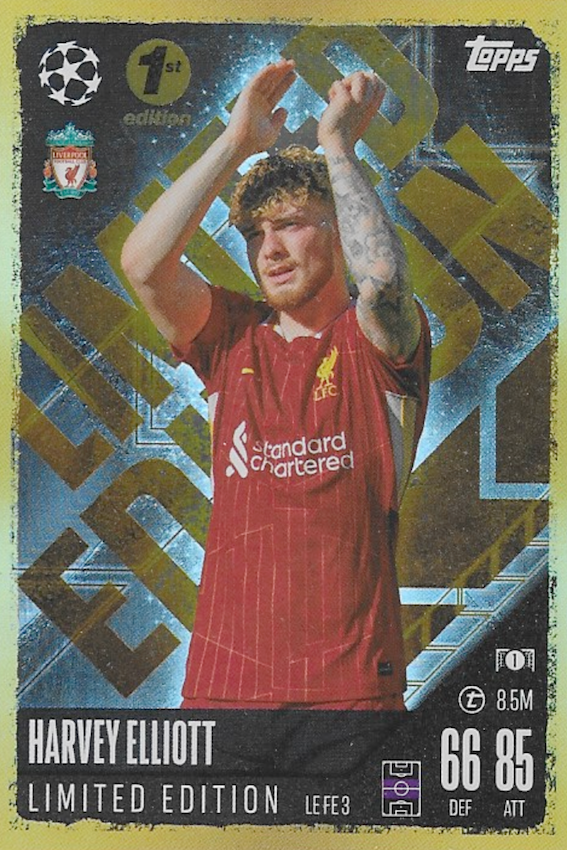 Harvey Elliott Limited Edition Card #LEFE3 - Topps Match Attax 2024/25 1st Edition