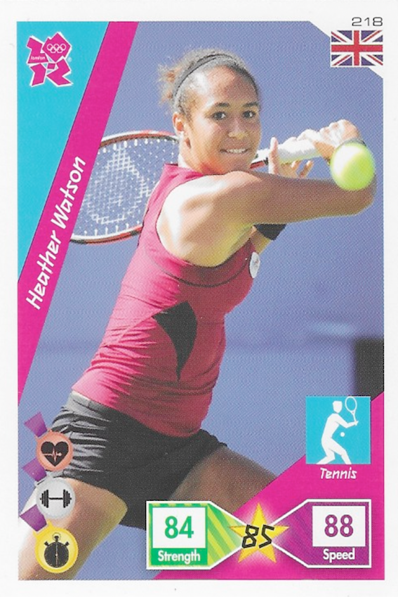 Heather Watson Base Card Number 218 - Adrenalyn XL London 2012 Olympic Games by Panini