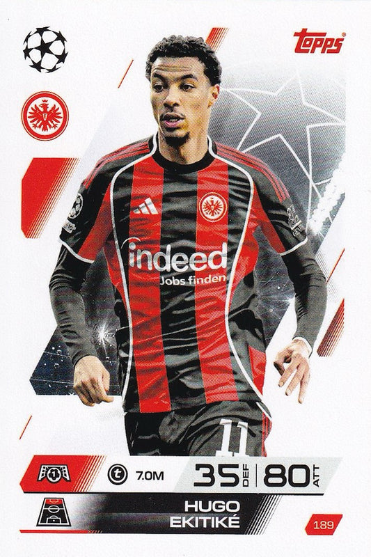 Hugo Ekitike Base Card #189 - Topps Match Attax 25/26 (2025/2026) - Eintracht Frankfurt